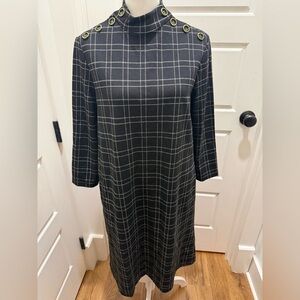 J. McLaughlin. Mare Mockneck Dress. Black/White. Small.